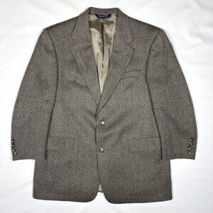 VTG Burberrys Grey Herringbone Sport Coat Blazer Suit Jacket Made in USA Men 39S
